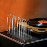 Maxbell Vinyl Record Stand Newspaper Vinyl Record Organizer for Shelf Office Desktop black
