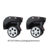 Maxbell 2Pcs Replacement Luggage Wheels Strong Bearing Capacity Flexible Accessories Black