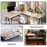 Maxbell Keyboard Drawer Slides Cabinet Furniture Hardware for Home Office Under Desk 27mm Black 4Heights