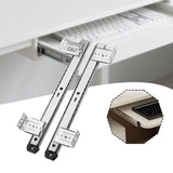 Maxbell Keyboard Drawer Slides Cabinet Furniture Hardware for Home Office Under Desk 35mm Silver 4Heights
