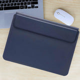 Maxbell Laptop Sleeve Case with Stand Protective Cover Carrying Case PU Leather Bag Dark Blue
