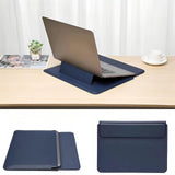 Maxbell Laptop Sleeve Case with Stand Protective Cover Carrying Case PU Leather Bag Dark Blue