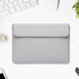 Maxbell Laptop Sleeve Case with Stand Protective Cover Carrying Case PU Leather Bag Light Gray