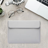Maxbell Laptop Sleeve Case with Stand Protective Cover Carrying Case PU Leather Bag Light Gray