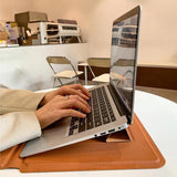 Maxbell Laptop Sleeve Case with Stand Protective Cover Carrying Case PU Leather Bag Light Gray