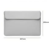 Maxbell Laptop Sleeve Case with Stand Protective Cover Carrying Case PU Leather Bag Light Gray