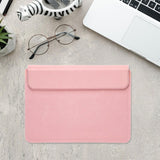 Maxbell Laptop Sleeve Case with Stand Protective Cover Carrying Case PU Leather Bag Pink
