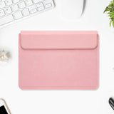 Maxbell Laptop Sleeve Case with Stand Protective Cover Carrying Case PU Leather Bag Pink