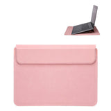 Maxbell Laptop Sleeve Case with Stand Protective Cover Carrying Case PU Leather Bag Pink