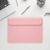 Maxbell Laptop Sleeve Case with Stand Protective Cover Carrying Case PU Leather Bag Pink