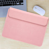 Maxbell Laptop Sleeve Case with Stand Protective Cover Carrying Case PU Leather Bag Pink