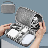 Electronic Organizer Travel Cable Organizer for Earbuds Phone Charging Cable gray