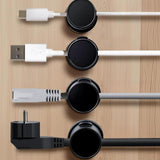 6Pcs Cord Holder Clips Fashion Desk Cable Management for Office Bedroom Car black