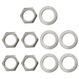Maxbell 10 Pieces Electric Guitar Bass Jack Output Socket Nuts Washers