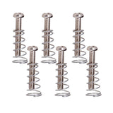 Maxbell 2x6 Pieces Electric Guitar Bass Bridge Tailpiece Saddles Screws+Springs Silver