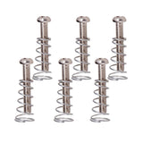 Maxbell 2x6 Pieces Electric Guitar Bass Bridge Tailpiece Saddles Screws+Springs Silver
