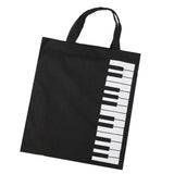 Maxbell 2xPure Cotton Piano Keys Musical Handbag Tote Bag Shopping Bag Gift Black