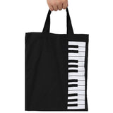 Maxbell 2xPure Cotton Piano Keys Musical Handbag Tote Bag Shopping Bag Gift Black