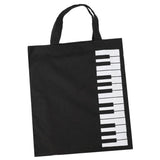 Maxbell 2xPure Cotton Piano Keys Musical Handbag Tote Bag Shopping Bag Gift Black