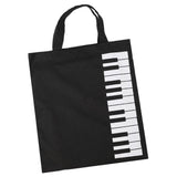 Maxbell 2xPure Cotton Piano Keys Musical Handbag Tote Bag Shopping Bag Gift Black