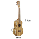 Maxbell 1 Piece Ukulele Guitar Acoustic Ukelele Zebrawood 4 Strings Guitar 21inch - Aladdin Shoppers