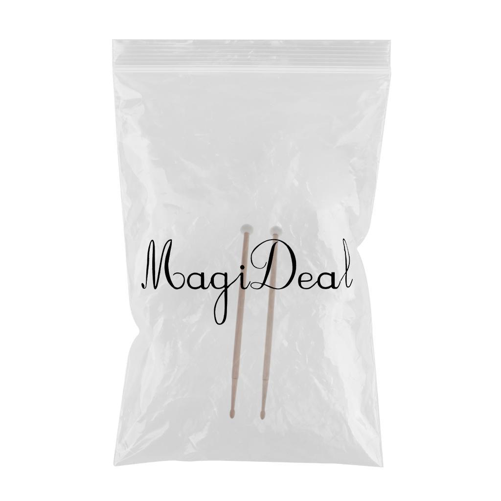 Maxbell 1 Pair Maple Wood Double Head Cymbal Gong Mallet Hammer Drum Set Sticks