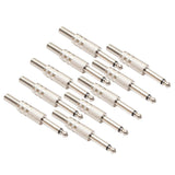 Maxbell 10 Pcs Mono Jack Adapter Connector Musical Instrument Parts for Cable Silver - Aladdin Shoppers