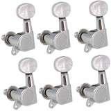 Maxbell 6x Sealed Acoustic Electric Guitar Tuning Pegs Machine Heads Button Silver - Aladdin Shoppers