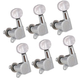 Maxbell 6x Sealed Acoustic Electric Guitar Tuning Pegs Machine Heads Button Silver - Aladdin Shoppers