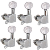 Maxbell 6x Sealed Acoustic Electric Guitar Tuning Pegs Machine Heads Button Silver - Aladdin Shoppers