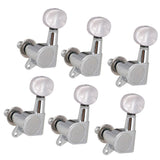 Maxbell 6x Sealed Acoustic Electric Guitar Tuning Pegs Machine Heads Button Silver - Aladdin Shoppers