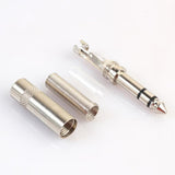 Maxbell 5pcs 6.35mm 1/4'' Male to Female Stereo Jack Microphone Audio Cable Connector Silver - Aladdin Shoppers