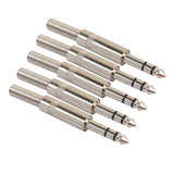 Maxbell 5pcs 6.35mm 1/4'' Male to Female Stereo Jack Microphone Audio Cable Connector Silver - Aladdin Shoppers