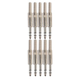 Maxbell 10 Pieces 6.35mm TRS Stereo Audio Adapters Microphone XLR Cable Connectors Silver - Aladdin Shoppers