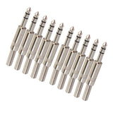 Maxbell 10 Pieces 6.35mm TRS Stereo Audio Adapters Microphone XLR Cable Connectors Silver - Aladdin Shoppers