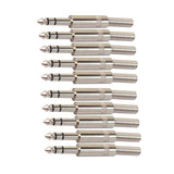 Maxbell 10 Pieces 6.35mm TRS Stereo Audio Adapters Microphone XLR Cable Connectors Silver - Aladdin Shoppers