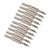 Maxbell 10 Pieces 6.35mm TRS Stereo Audio Adapters Microphone XLR Cable Connectors Silver - Aladdin Shoppers