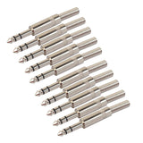 Maxbell 10 Pieces 6.35mm TRS Stereo Audio Adapters Microphone XLR Cable Connectors Silver - Aladdin Shoppers