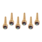 Maxbell 6pcs Copper Guitar Mandolin Bridge Nails String Pins with Shell Dot