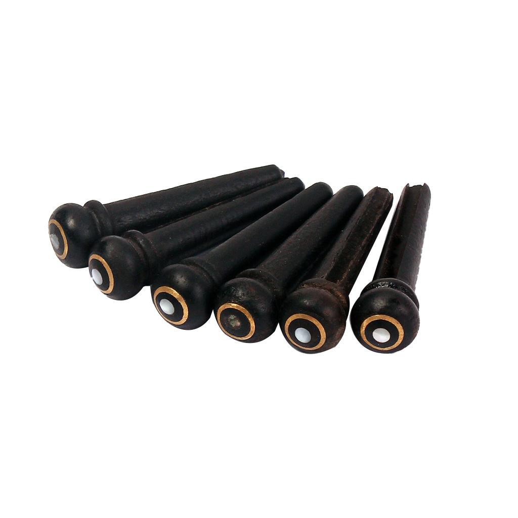 Maxbell Maxbell 6 Pieces Acoustic Guitar Bridge Pins String End Pegs with White Dot