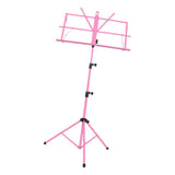 Maxbell High Quality Metal Folding Sheet Music Stand Holder Tripod Foldable Pink