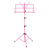 Maxbell High Quality Metal Folding Sheet Music Stand Holder Tripod Foldable Pink