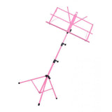 Maxbell High Quality Metal Folding Sheet Music Stand Holder Tripod Foldable Pink