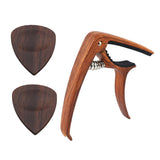 Maxbell Acoustic Folk Classical Guitar Capo Tuning Clamp and Picks Black rosewood