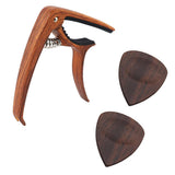 Maxbell Acoustic Folk Classical Guitar Capo Tuning Clamp and Picks Black rosewood