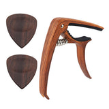 Maxbell Acoustic Folk Classical Guitar Capo Tuning Clamp and Picks Black rosewood