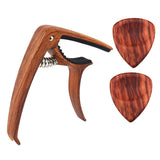 Maxbell Acoustic Folk Classical Guitar Capo Tuning Clamp and Picks Rosewood