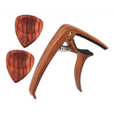Maxbell Acoustic Folk Classical Guitar Capo Tuning Clamp and Picks Rosewood