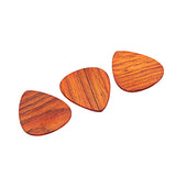 Maxbell 3x Wooden Grain Pattern Rose Wood Guitarists Acoustic Hearted Shape Pick