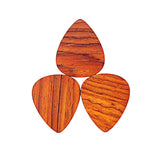 Maxbell 3x Wooden Grain Pattern Rose Wood Guitarists Acoustic Hearted Shape Pick